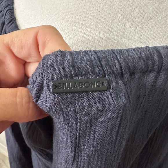 Billabong Blue Smocked 3/4 Sleeve Blouse - Picture 4 of 5